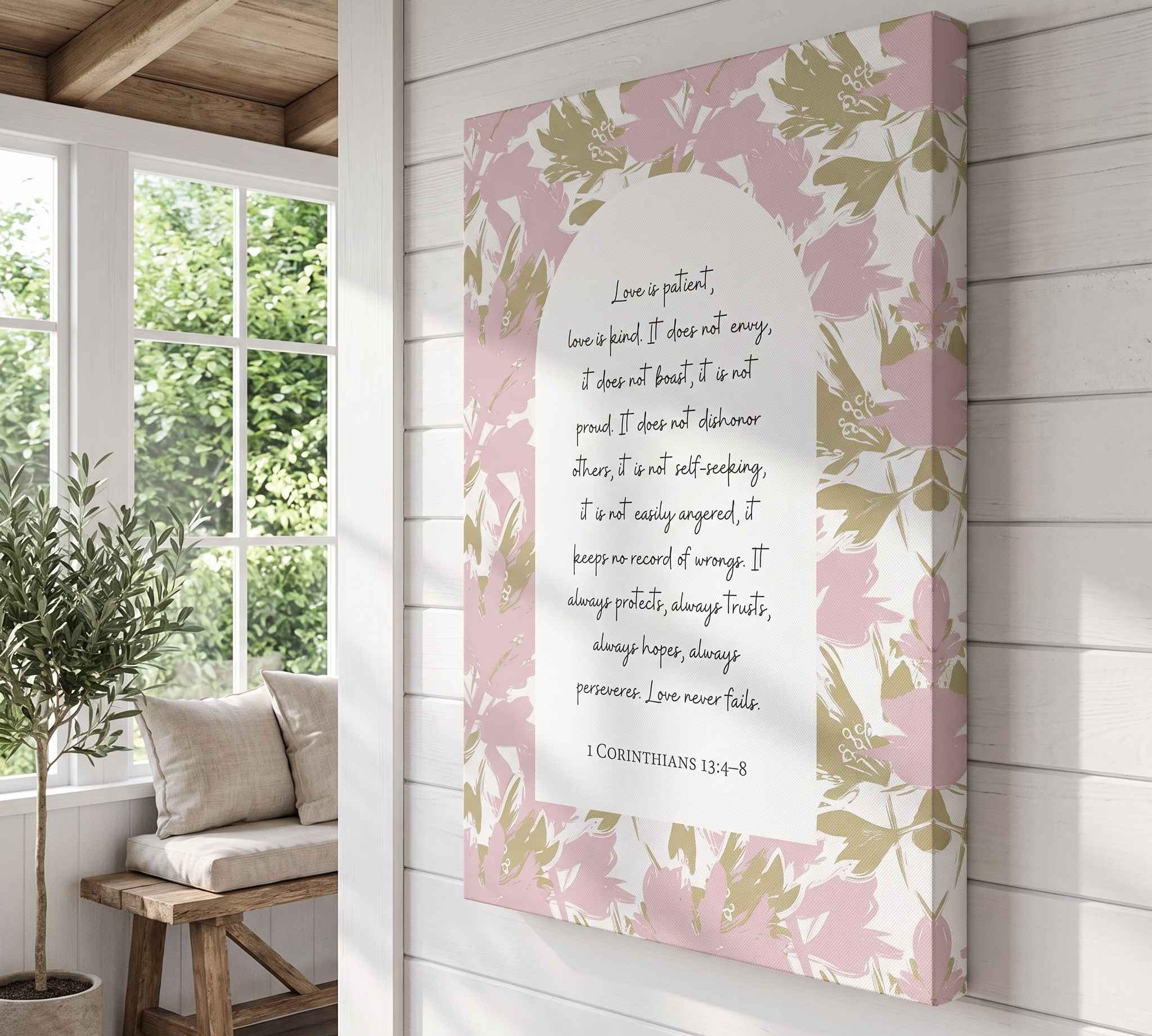 Love Is Patient Scripture Wall Art, 1 Corinthians 13:4–8