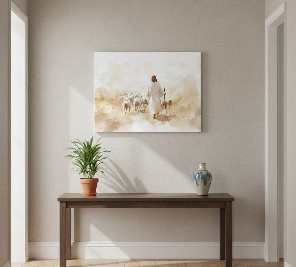 Christian graduation wall art with Bible verse displayed in modern dorm room