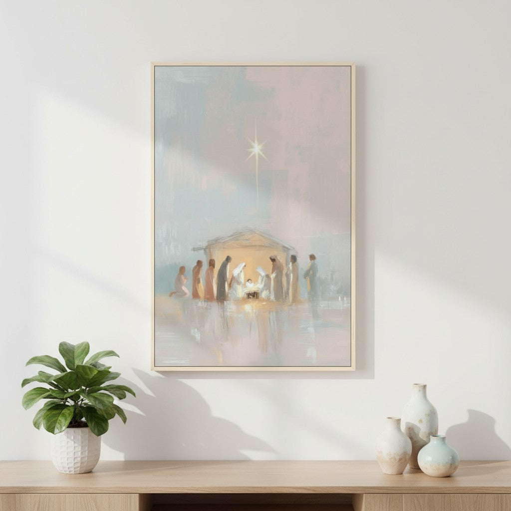 Christmas canvas wall art Jesus Born