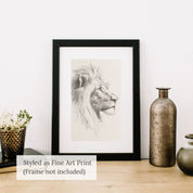Lion Wall Art | Minimalist Christian Line Art Sketch