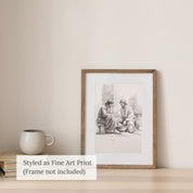Jesus Washing Foot Wall Art | Minimalist Christian Line Art Sketch