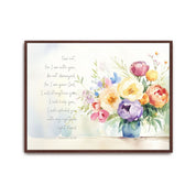 Fear Not, Blooming Pheonies Bouquet Watercolor Christian Wall Art