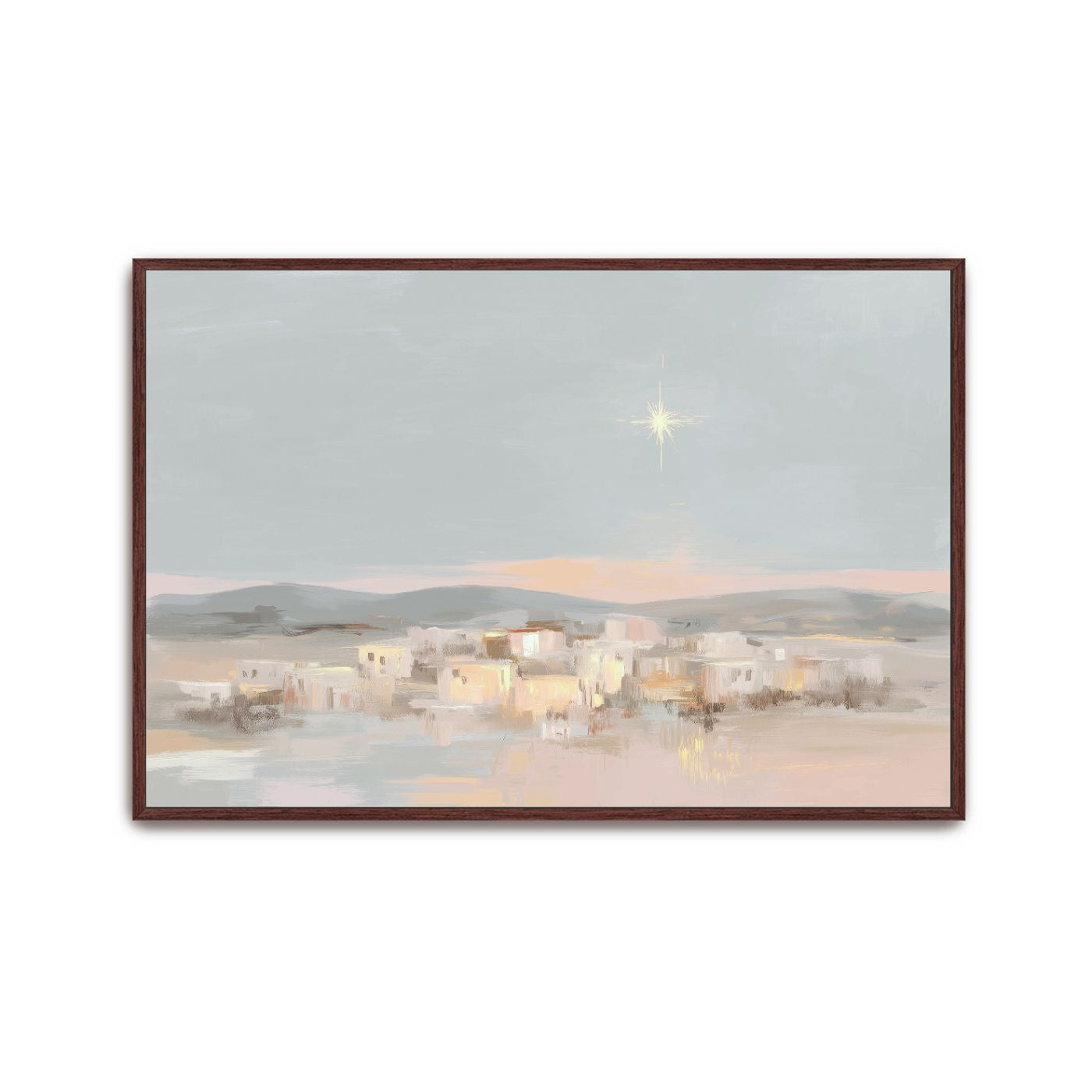 The Star Over the City of Bethlehem, Christmas Nativity Scene Wall Art