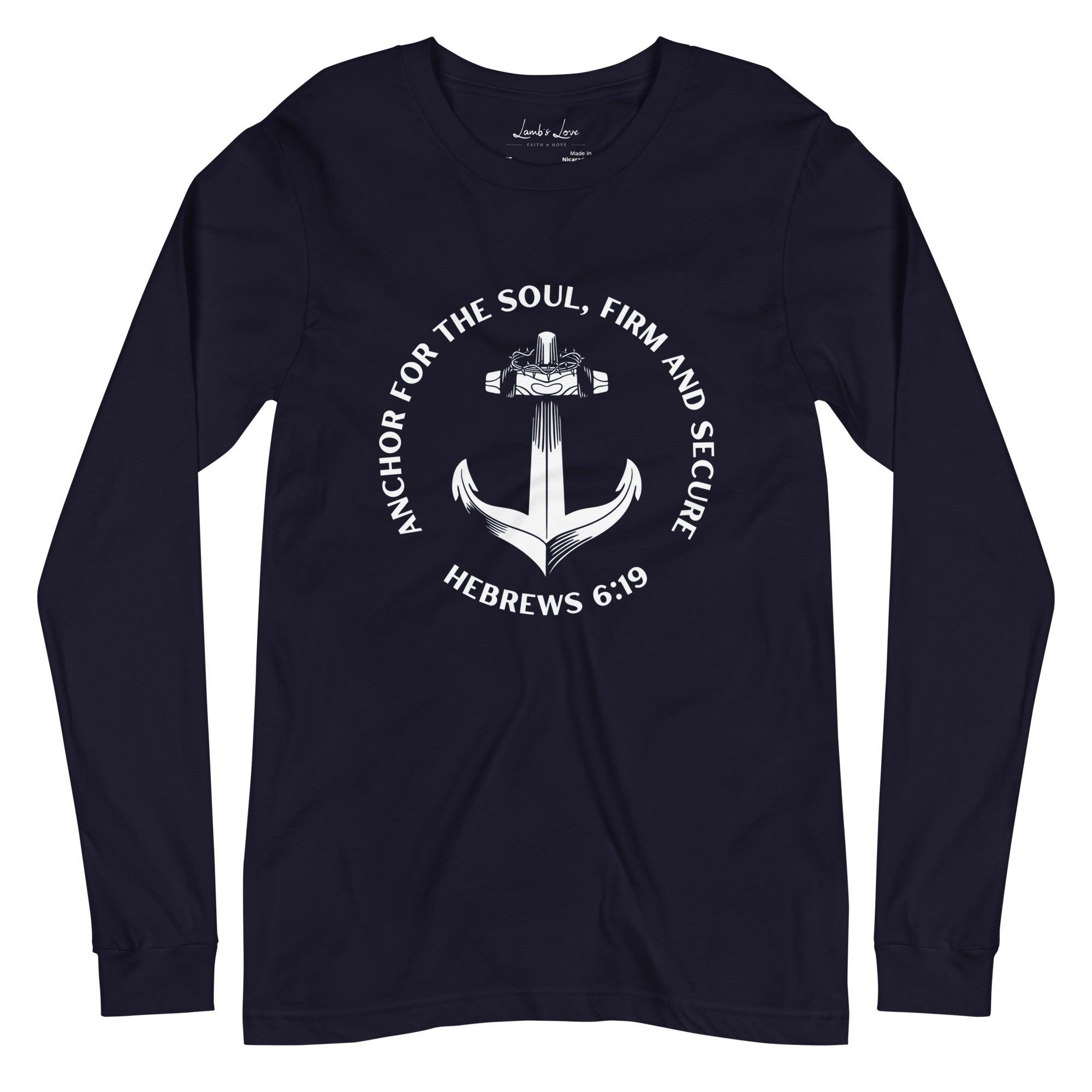 Anchor for the Soul, Men's Long Sleeve Tee - Lamb’s Love