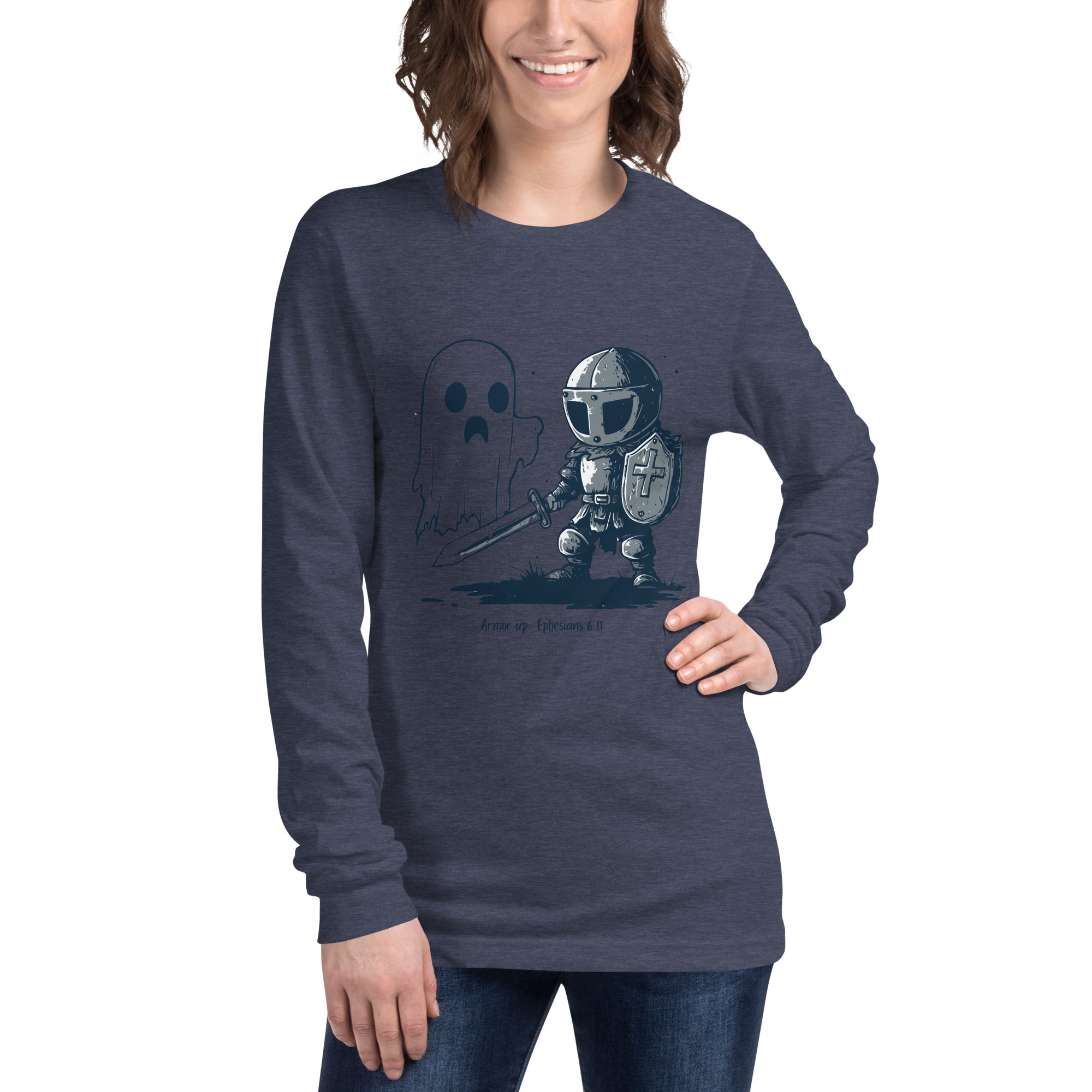 Armor Up Against Ghost, Women's Long Sleeve Tee - Lamb’s Love