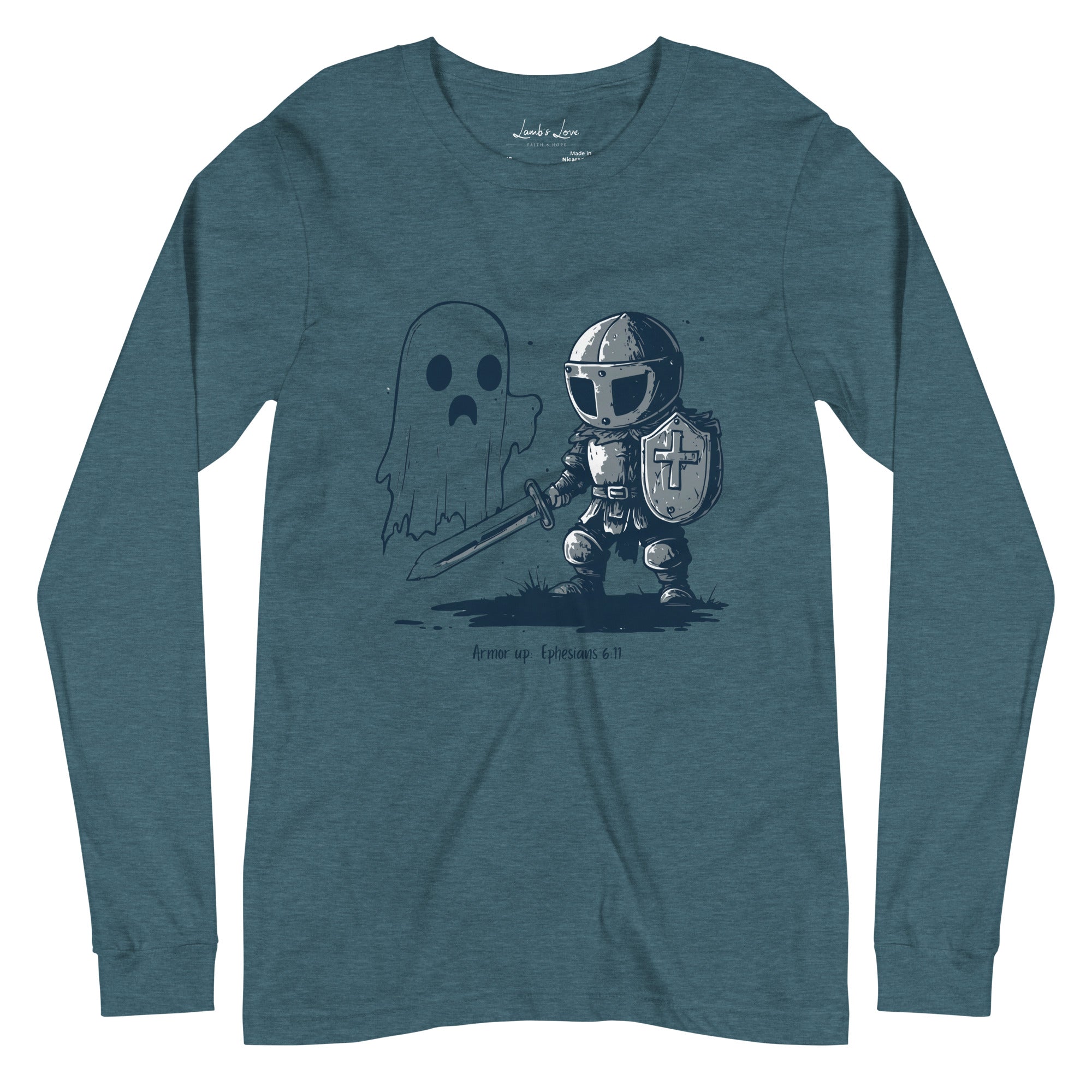 Armor Up Against Ghost, Women's Long Sleeve Tee - Lamb’s Love