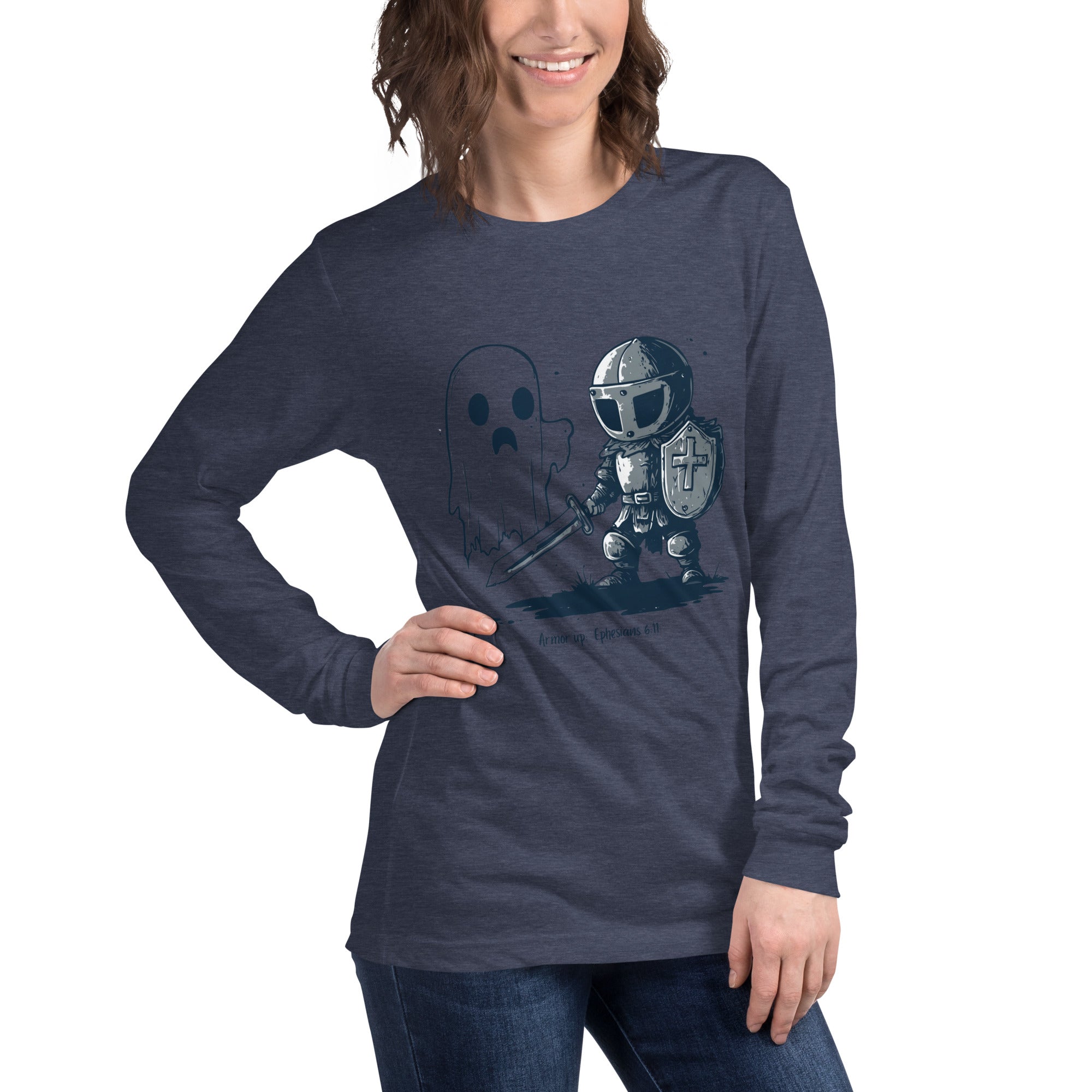 Armor Up Against Ghost, Women's Long Sleeve Tee - Lamb’s Love