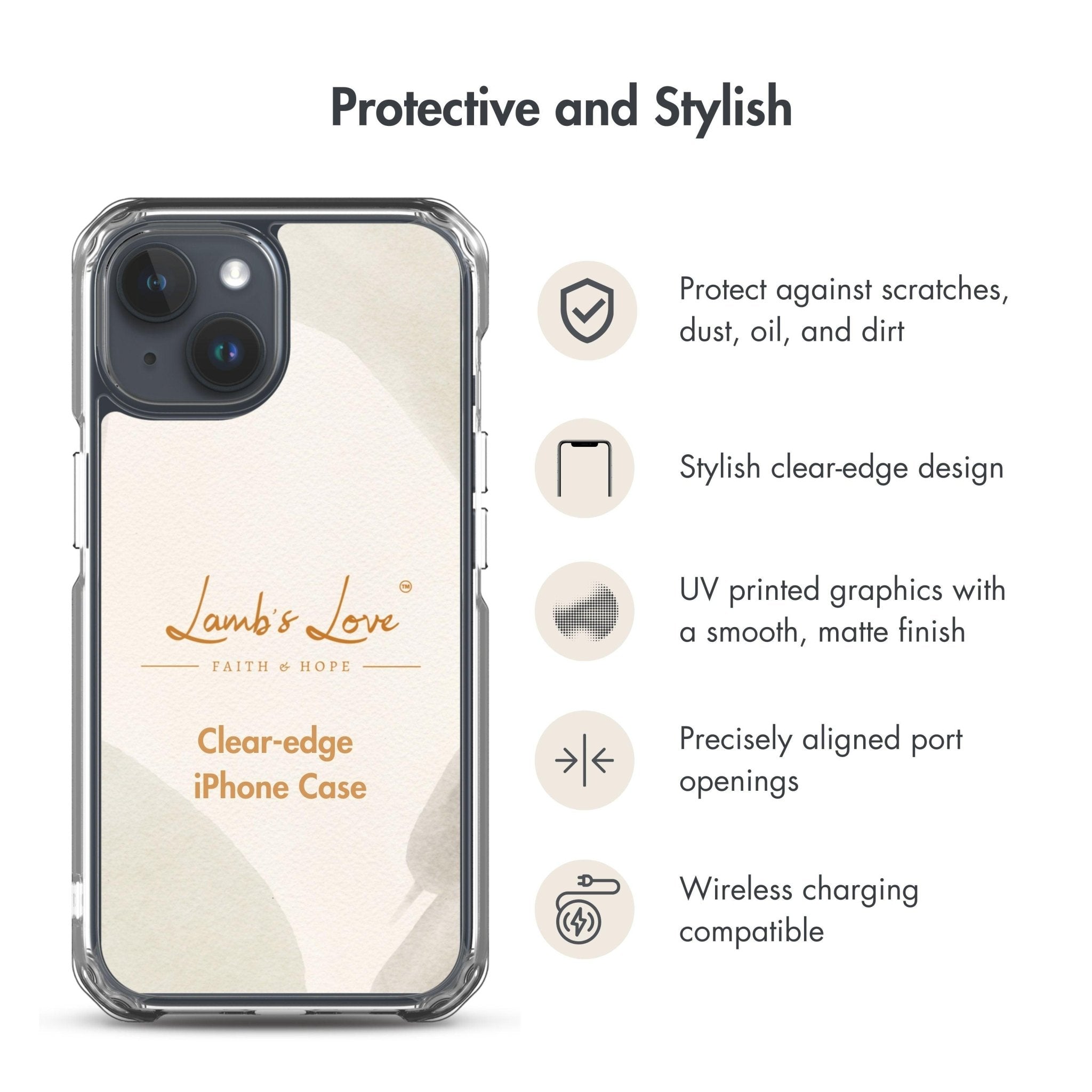 Be Still, Clear-edge Case for iPhone - Lamb’s Love