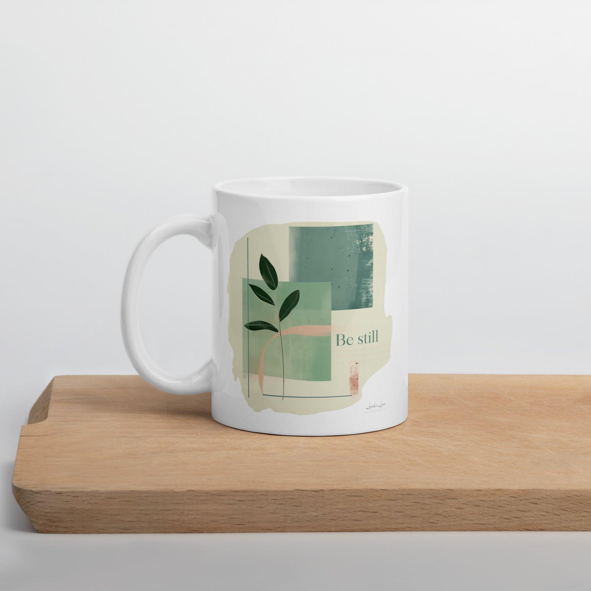 Be Still, White Interior Mug - Lamb’s Love