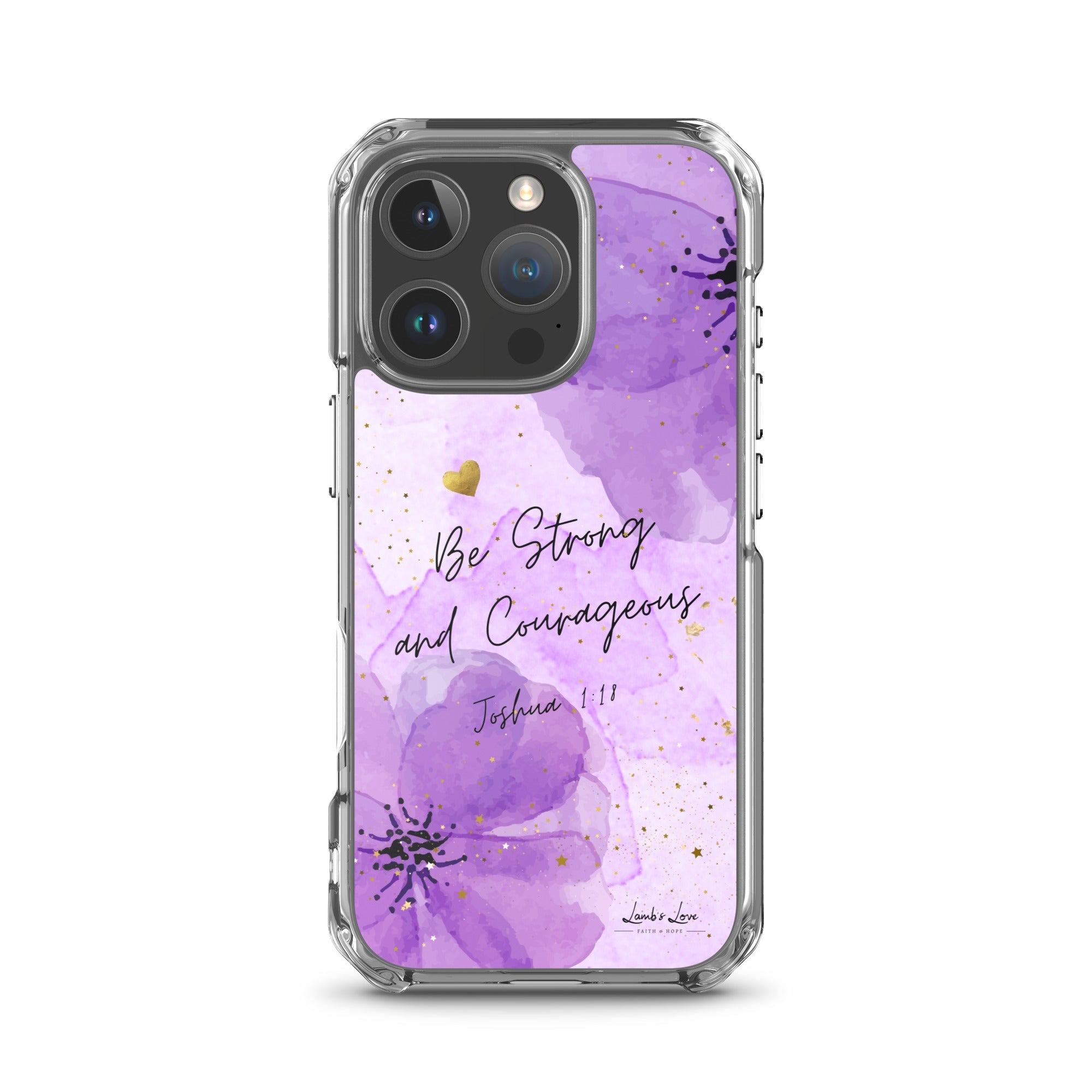 Be Strong and Courageous, Clear - edge Case for iPhone - Lamb’s Love