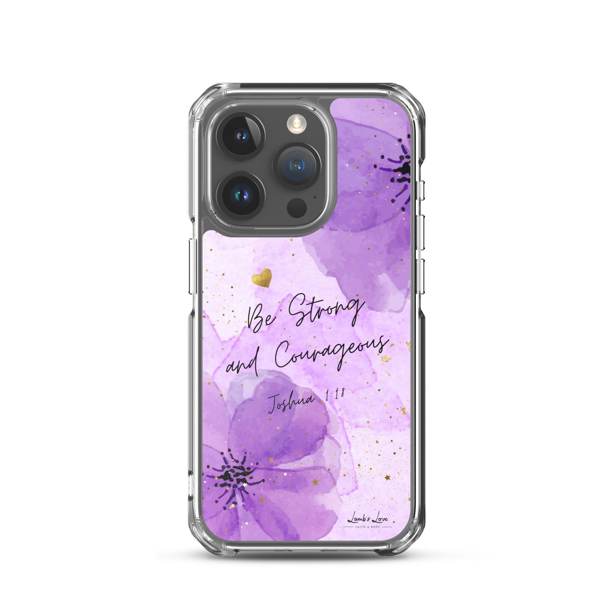 Be Strong and Courageous, Clear-edge Case for iPhone - Lamb’s Love