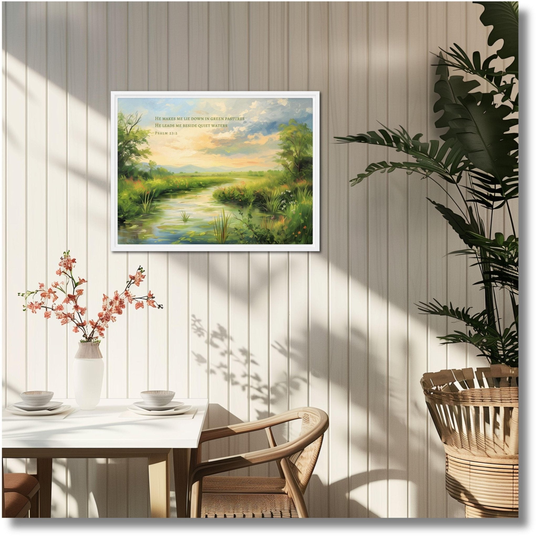 Beside Quite Water, Framed Canvas - Lamb’s Love