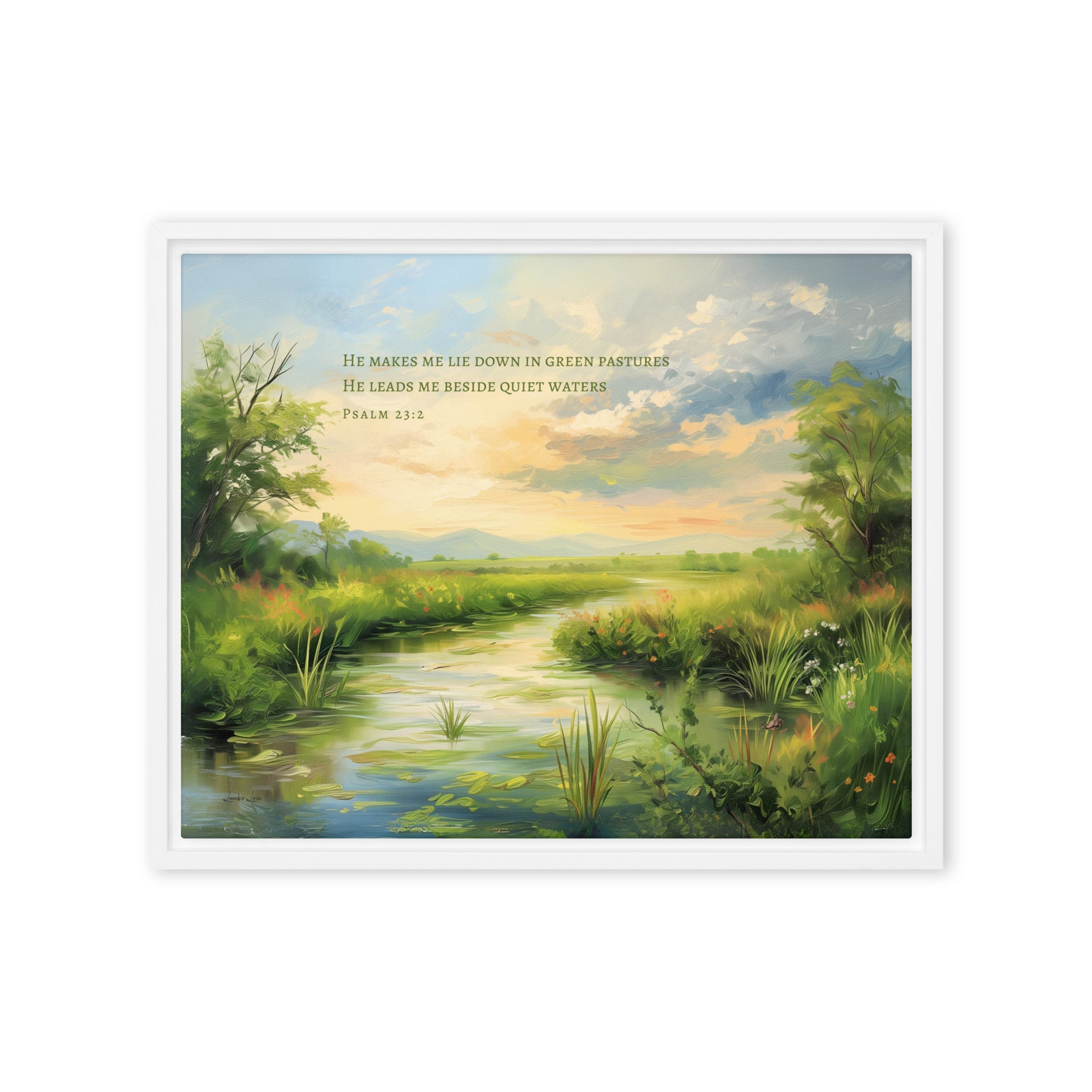 Beside Quite Water, Framed Canvas - Lamb’s Love