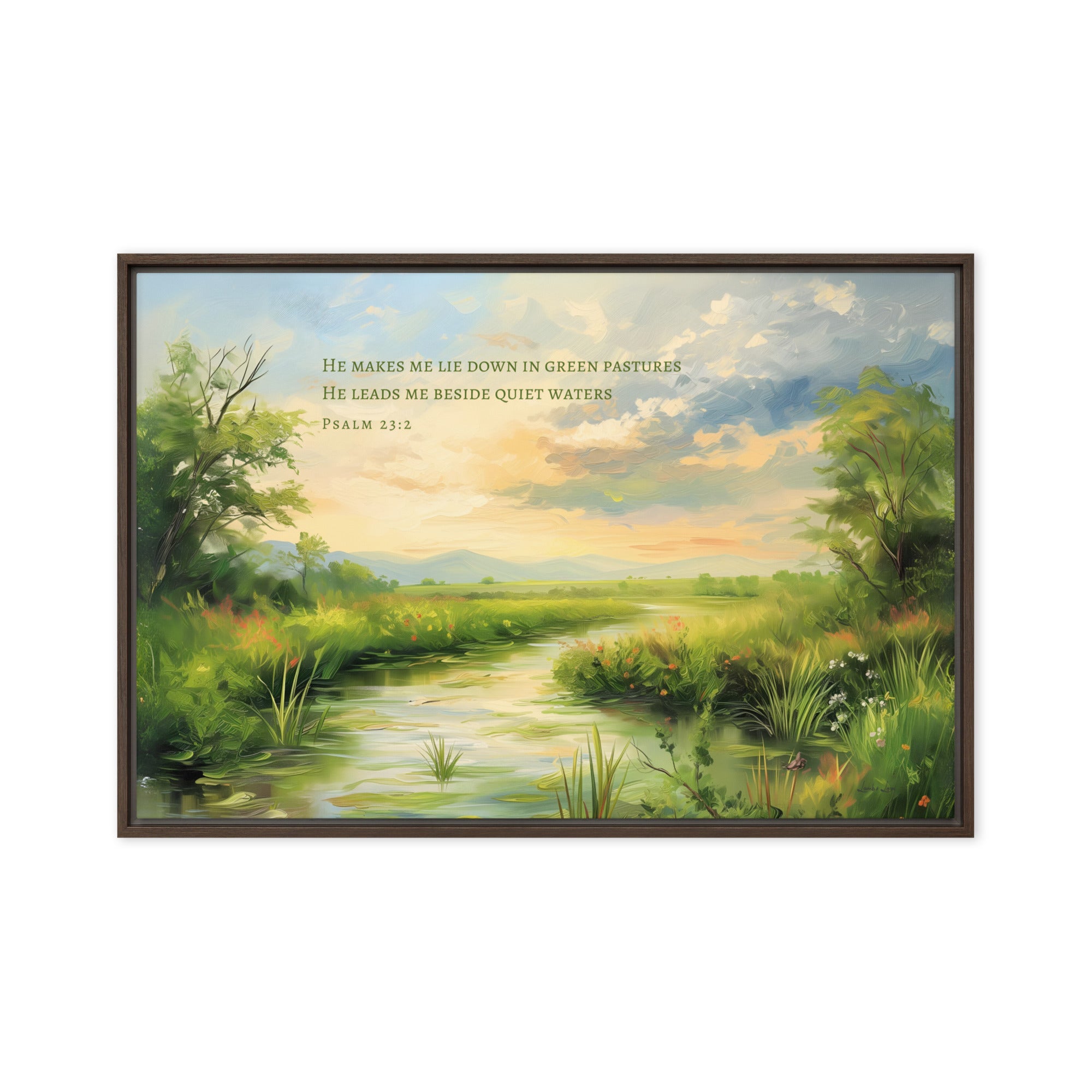 Beside Quite Water, Framed Canvas - Lamb’s Love