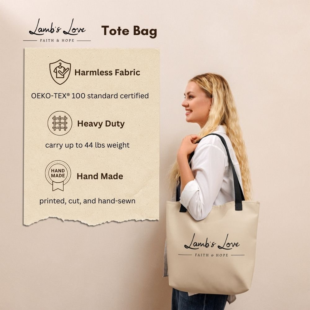 By Grace and Faith Alone, Tote Bag - Lamb’s Love