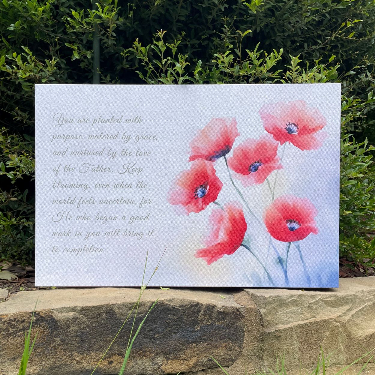 Detail of canvas print quality and craftsmanship for Lamb’s Love Christian wall art collection.