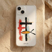 Cross and Christian Fish, MagSafe Compatible Christian Phone Case