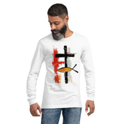 Cross and Ichthys, Men's Long Sleeve Tee - Lamb’s Love