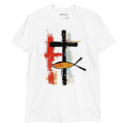 Cross and Ichthys, Men's T-Shirt - Lamb’s Love