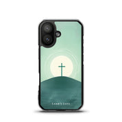 Christian MagSafe iPhone 17 case with cross on the mountain design minimalist faith phone case