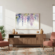 Delight in the Lord, Purple Wisteria Watercolor Scripture Wall Art, Psalm 37:4