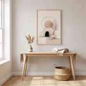 Minimalist Empty Tomb Christian wall art displayed in a Scandinavian-style entryway with neutral decor.