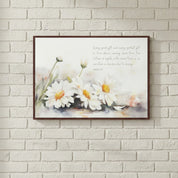 Watercolor daisies Christian wall art inspired by James 1:17, bringing warmth and gratitude to rustic or farmhouse spaces.