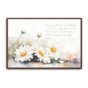 Every Good Gift, White Daisies Watercolor Scripture Wall Art, James 1:17