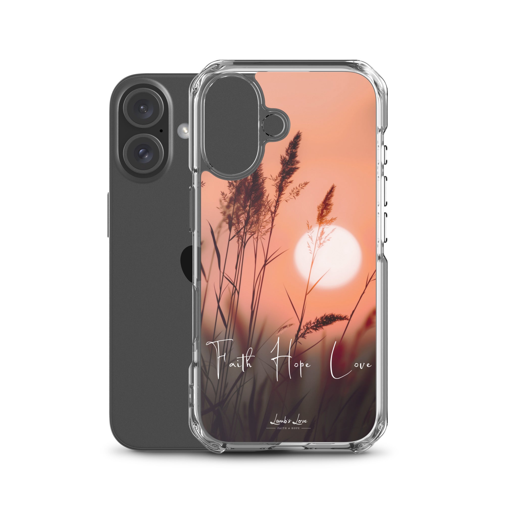 Faith Hope Love, Clear - edge Case for iPhone - Lamb’s Love