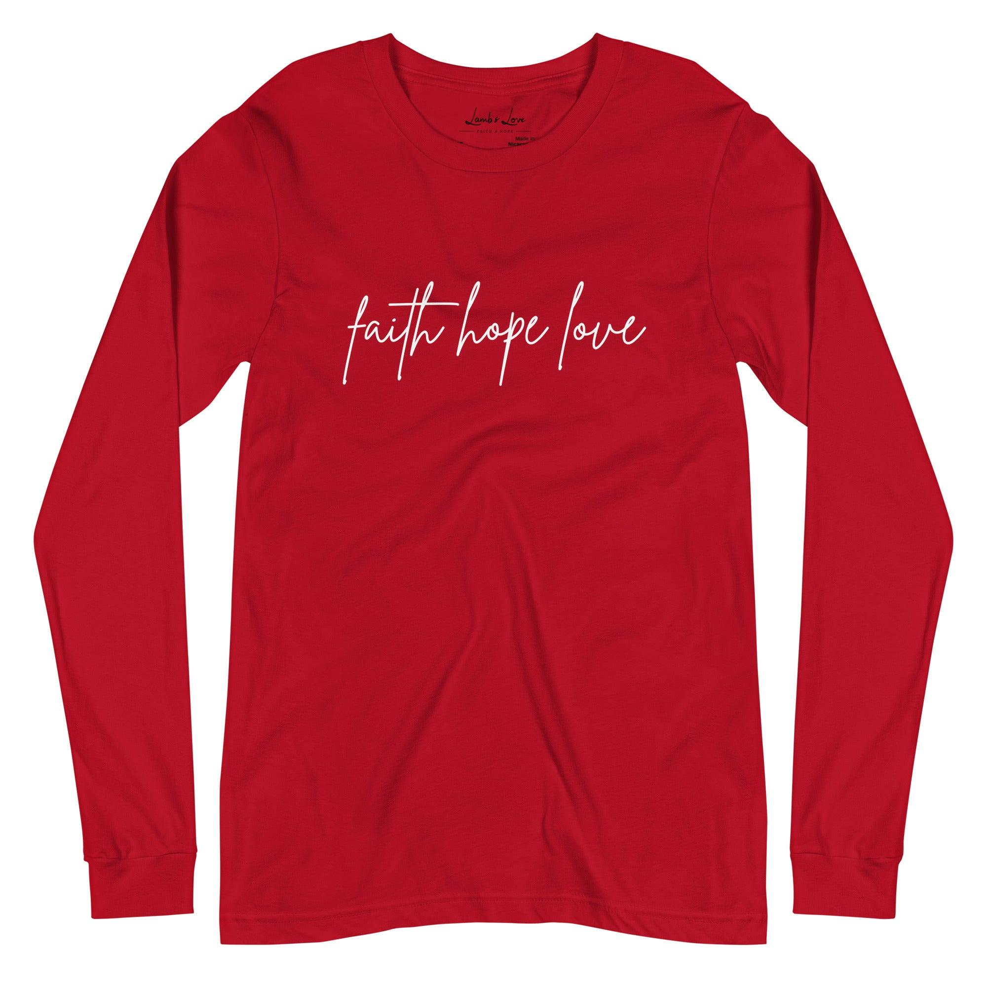 Faith Hope Love, Women's Long Sleeve Tee - Lamb’s Love