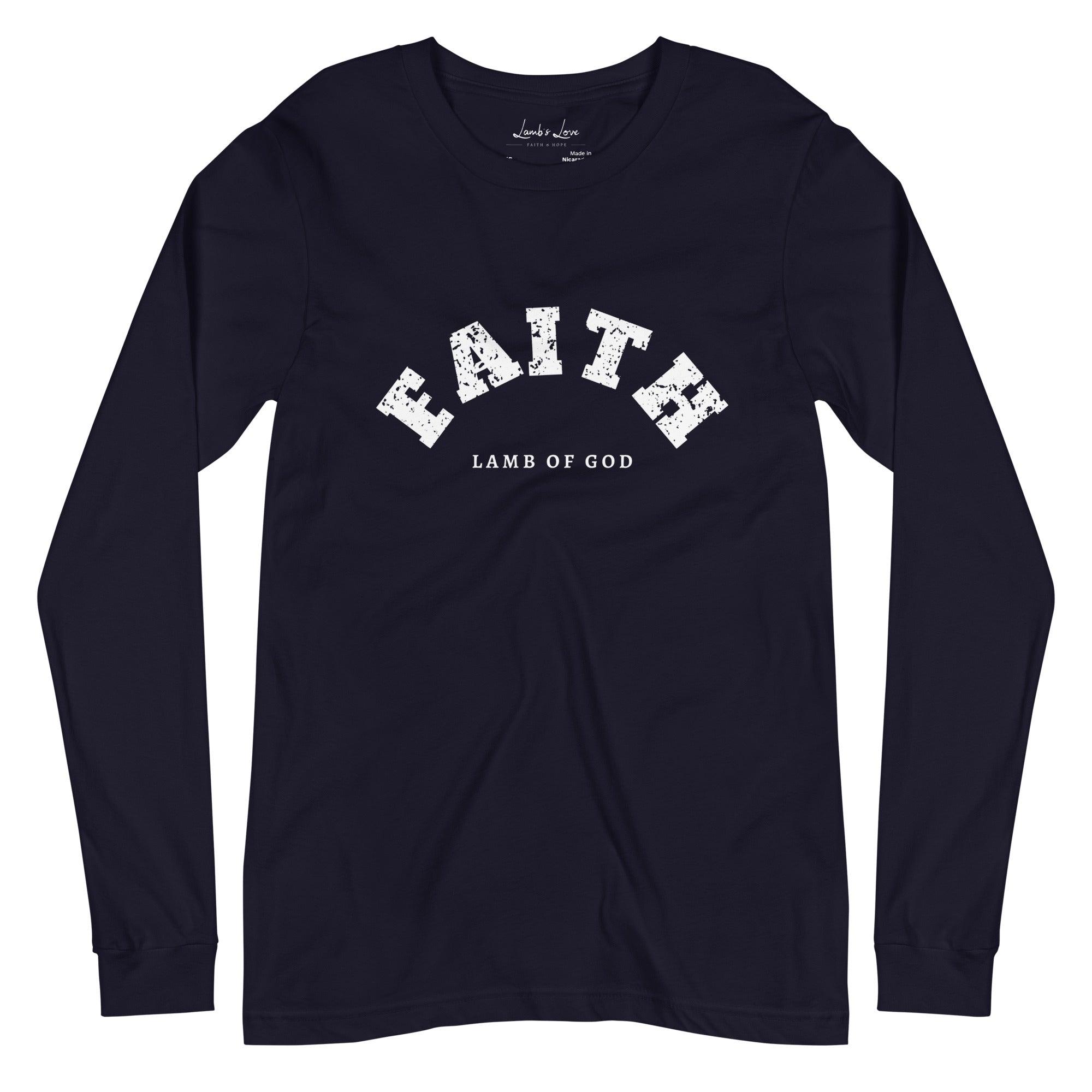 Faith in Lamb of God, Men's Long Sleeve Tee - Lamb’s Love