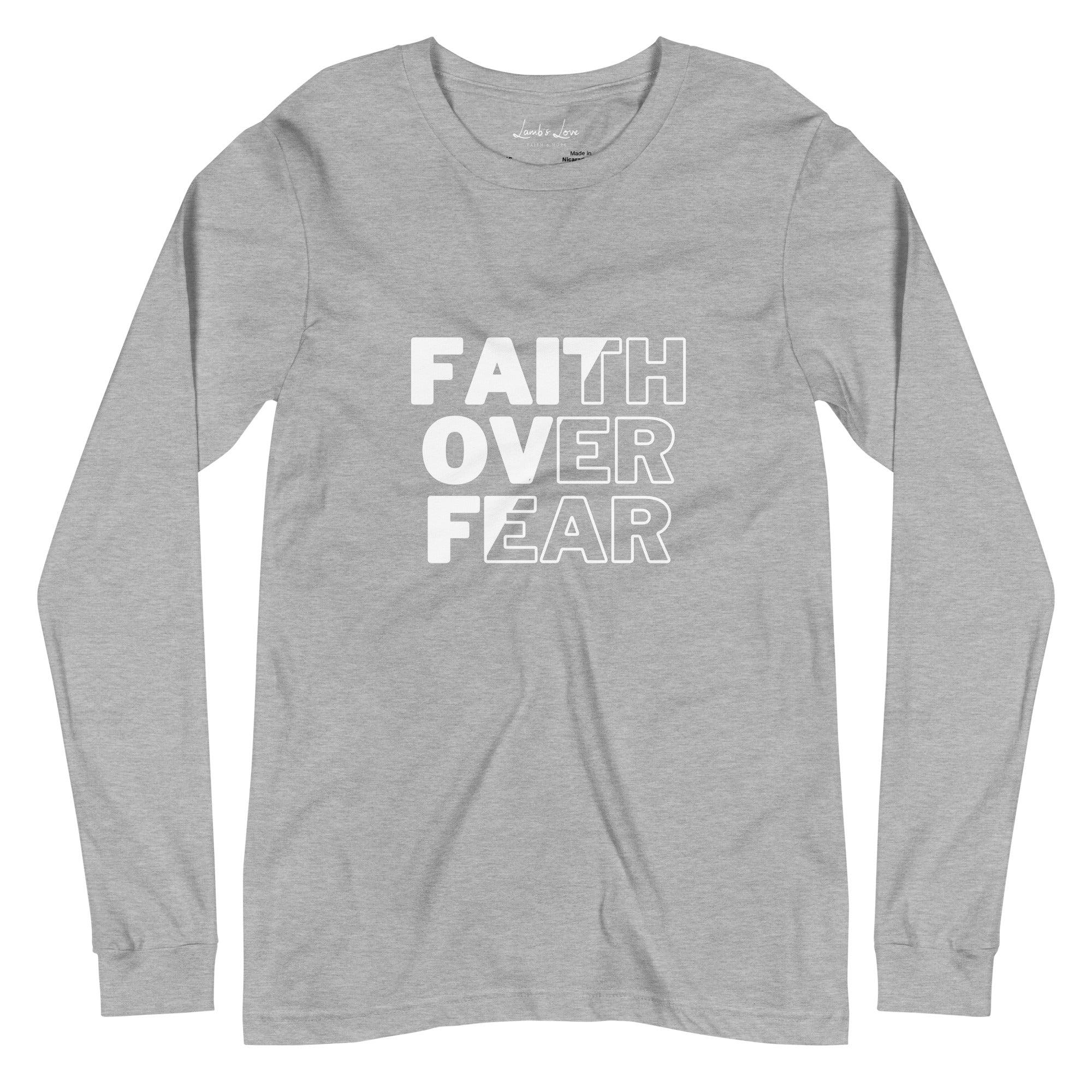 Faith over Fear, Men's Long Sleeve Tee - Lamb’s Love