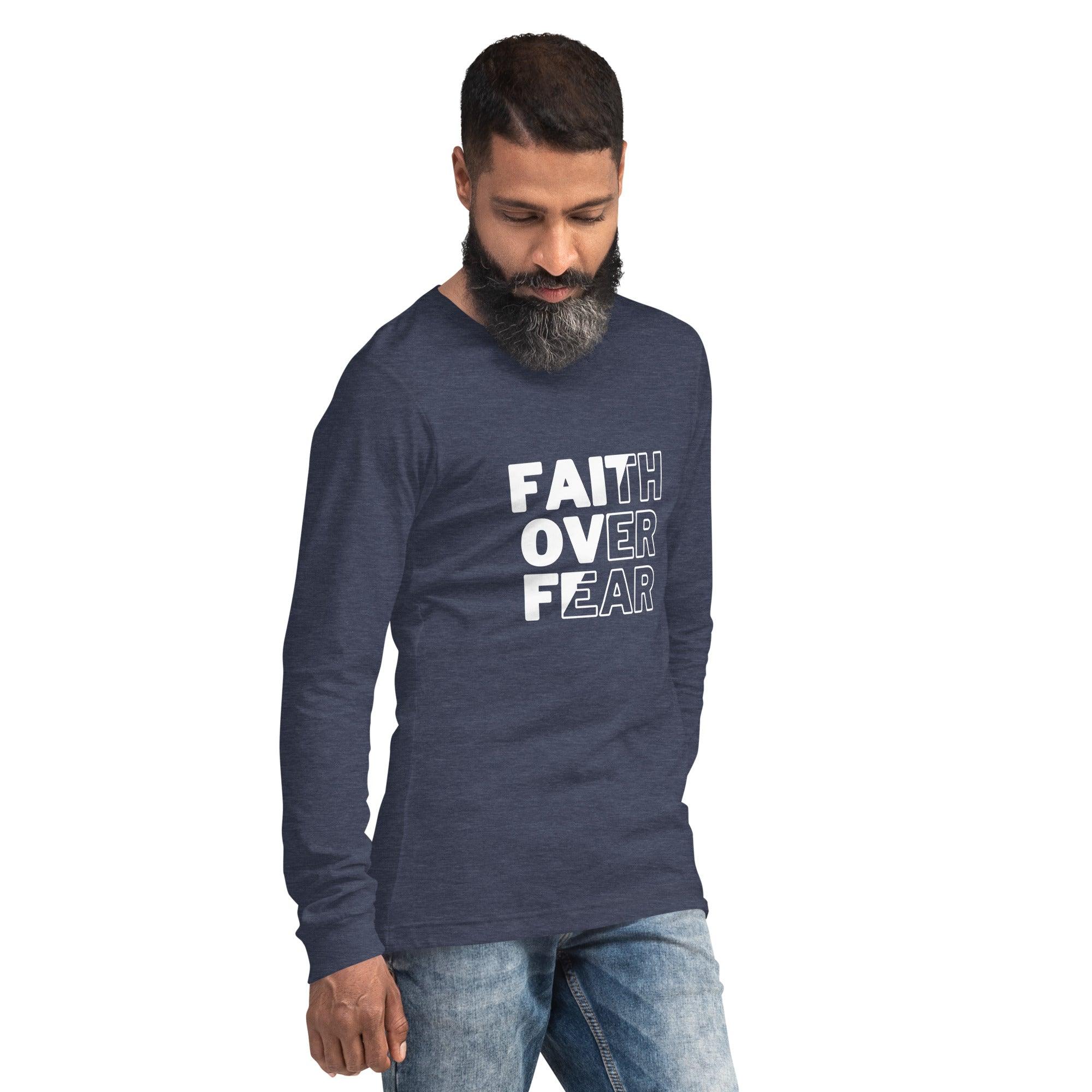 Faith over Fear, Men's Long Sleeve Tee - Lamb’s Love