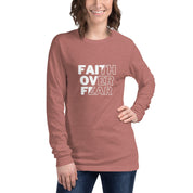 Faith Over Fear, Women's Long Sleeve Tee - Lamb’s Love