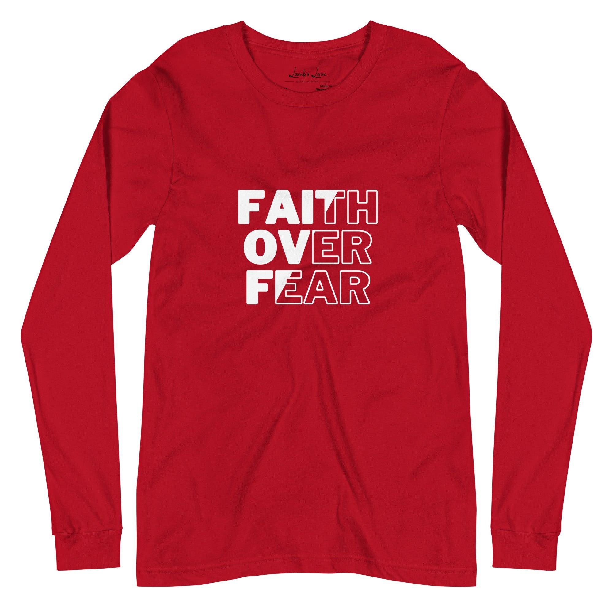 Faith Over Fear, Women's Long Sleeve Tee - Lamb’s Love