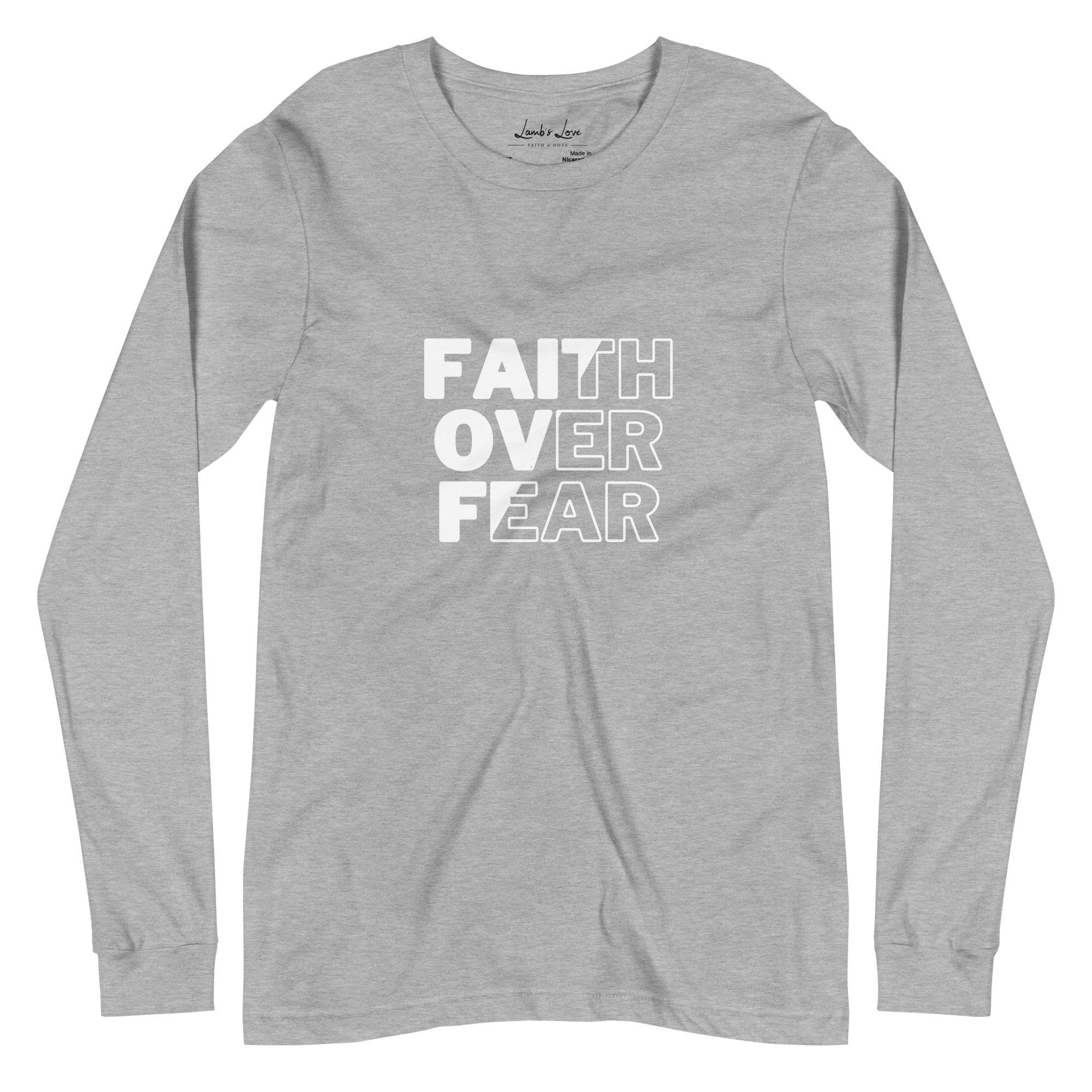 Faith Over Fear, Women's Long Sleeve Tee - Lamb’s Love