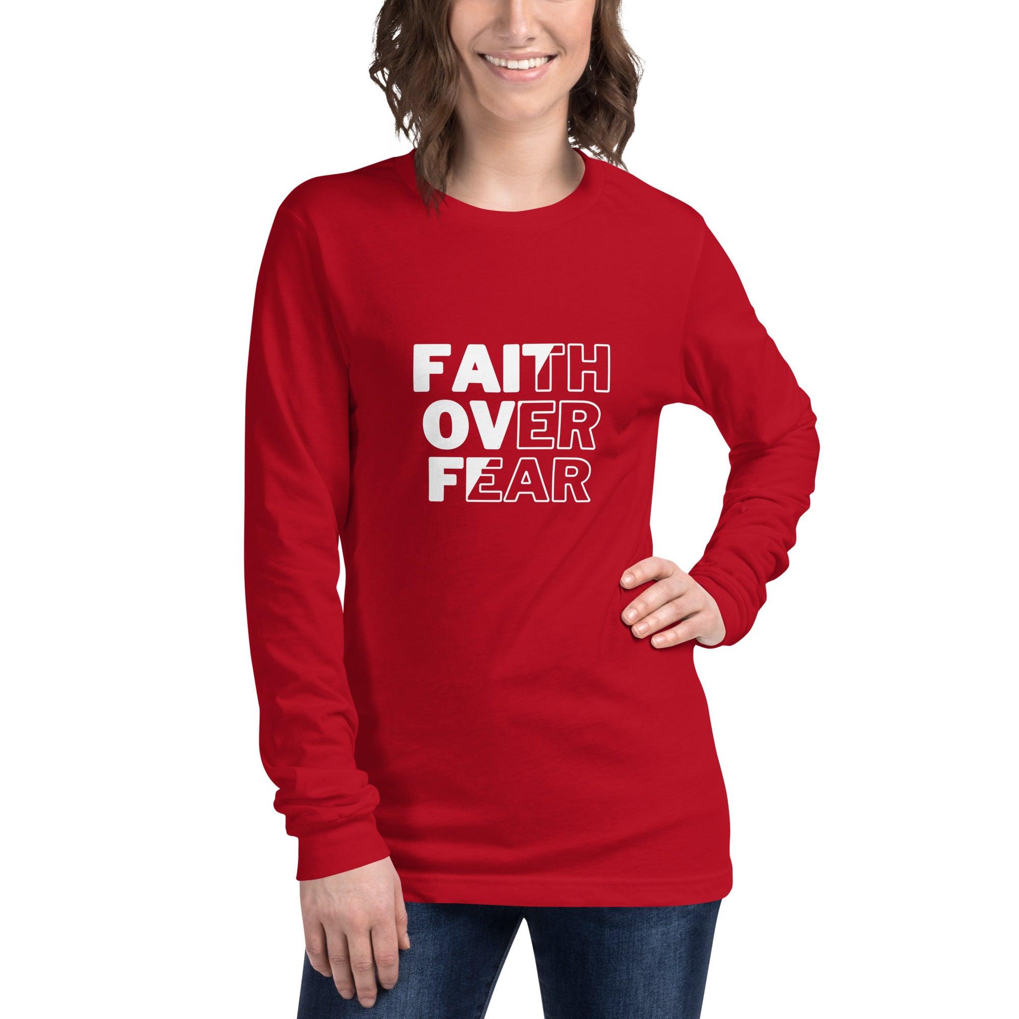 Faith Over Fear, Women's Long Sleeve Tee - Lamb’s Love