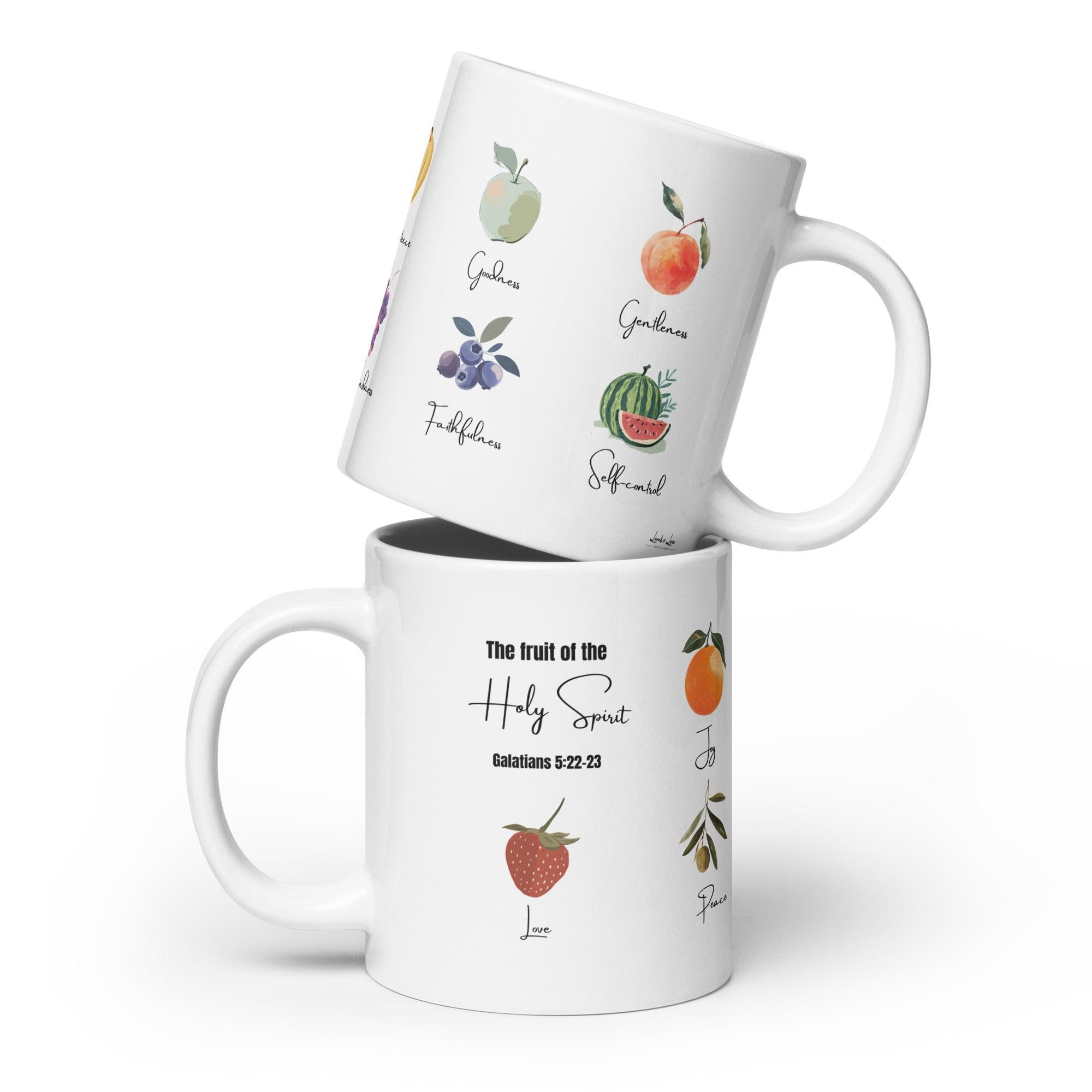 Fruits of Spirit, White Interior Mug - Lamb’s Love