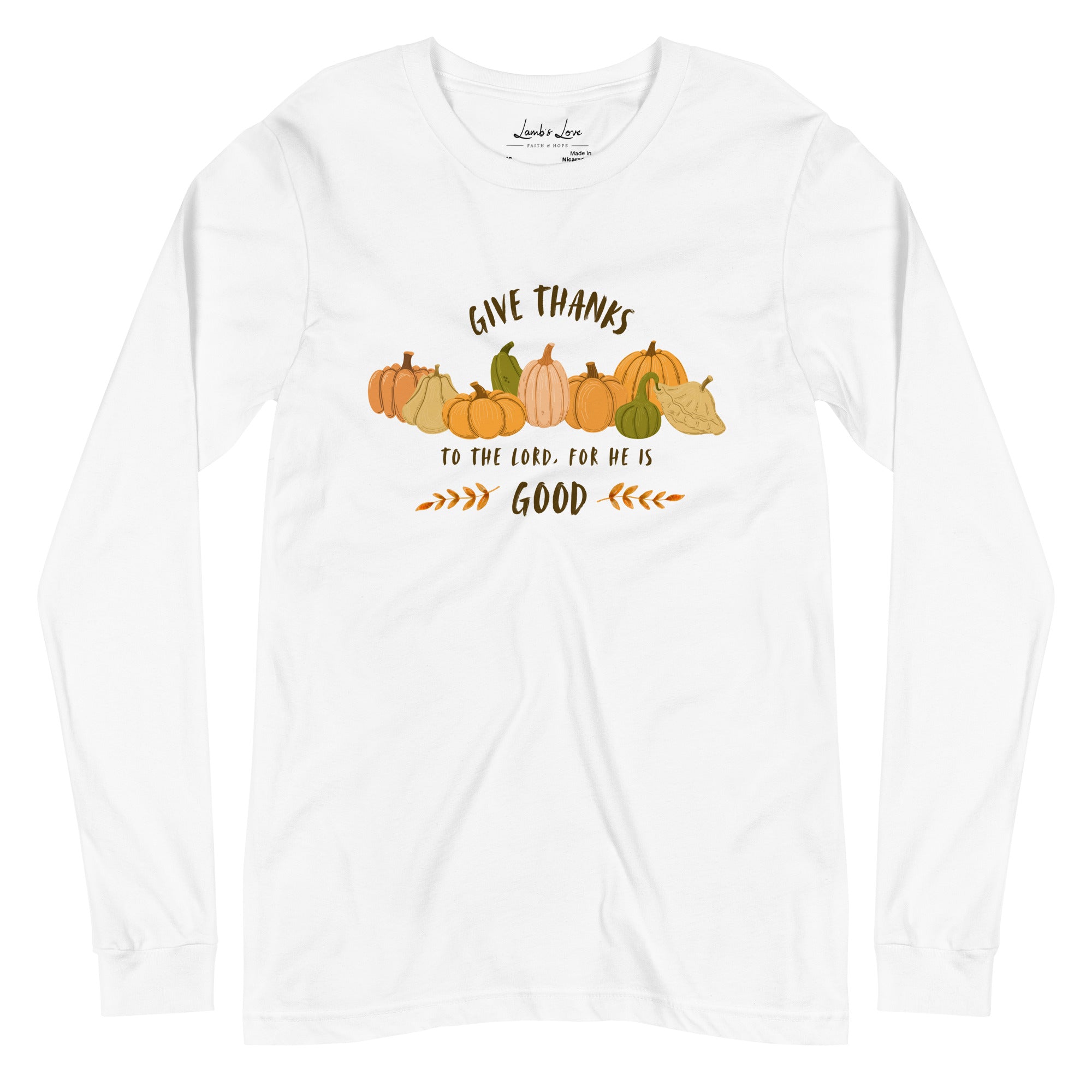 Give Thanks, Women's Long Sleeve Tee - Lamb’s Love