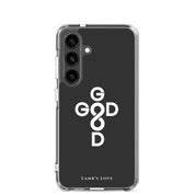 God Is Good Christian Samsung Galaxy S24 phone case with cross and infinity symbol representing God’s eternal love and goodness