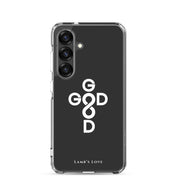 God Is Good Christian Samsung Galaxy S25 phone case with cross and infinity symbol representing God’s eternal love and goodness