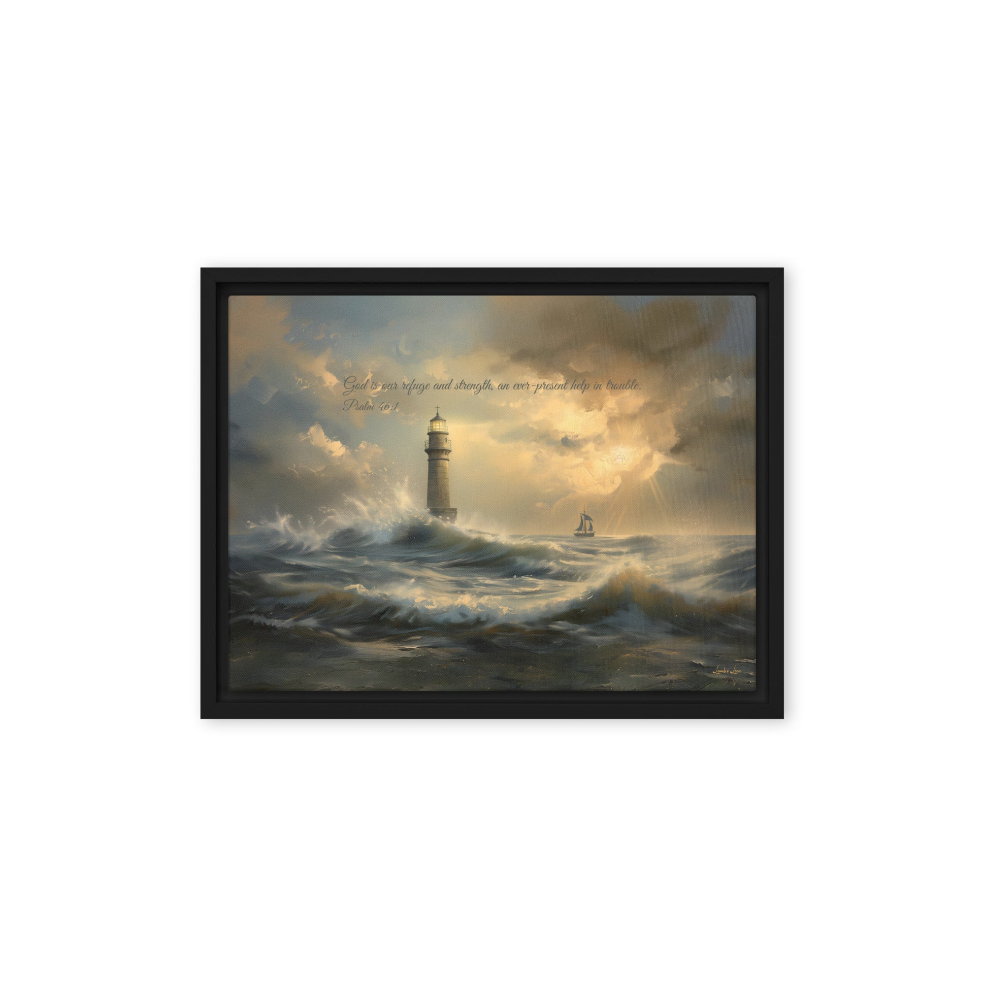 God is Our Refuge and Strength, Framed Canvas - Lamb’s Love