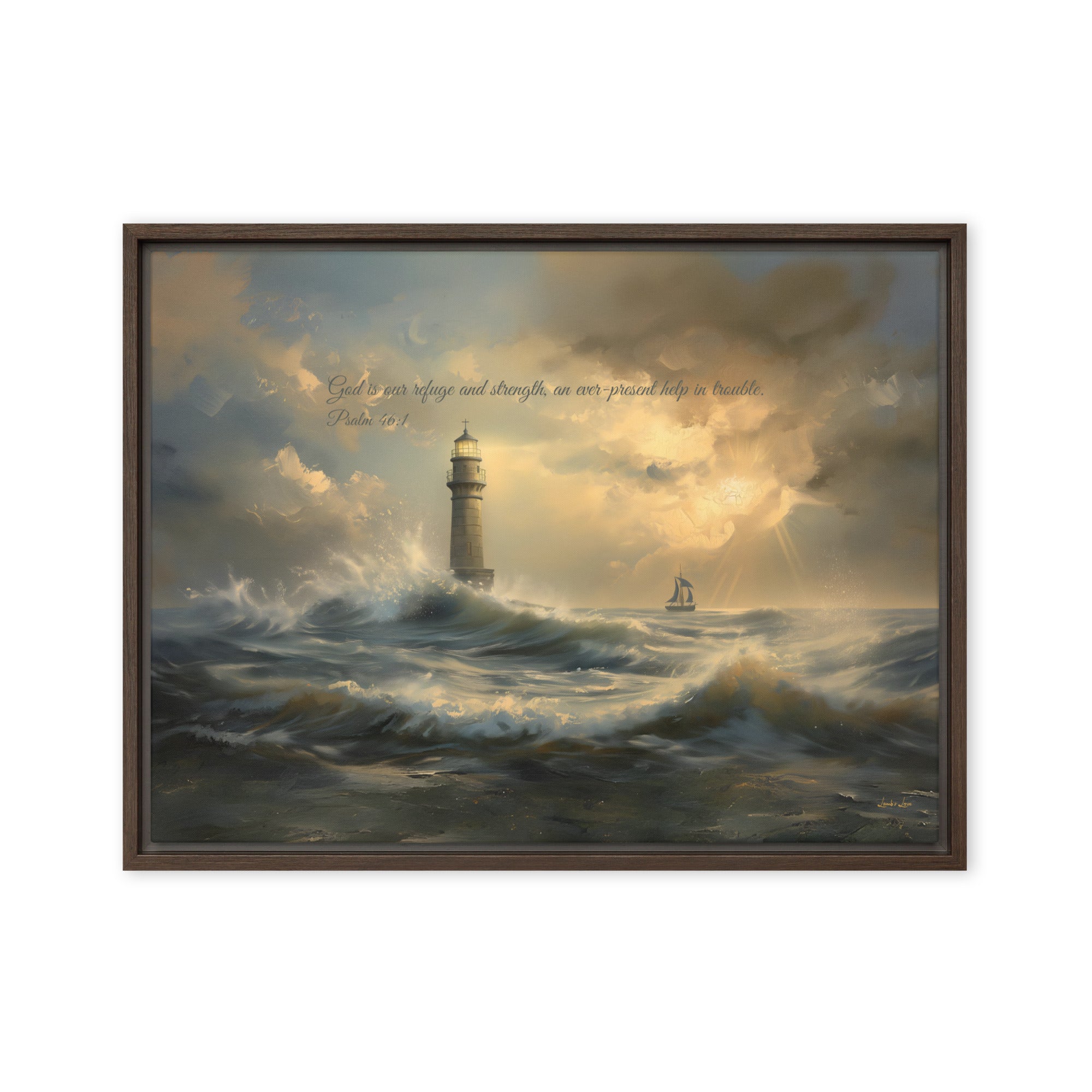 God is Our Refuge and Strength, Framed Canvas - Lamb’s Love