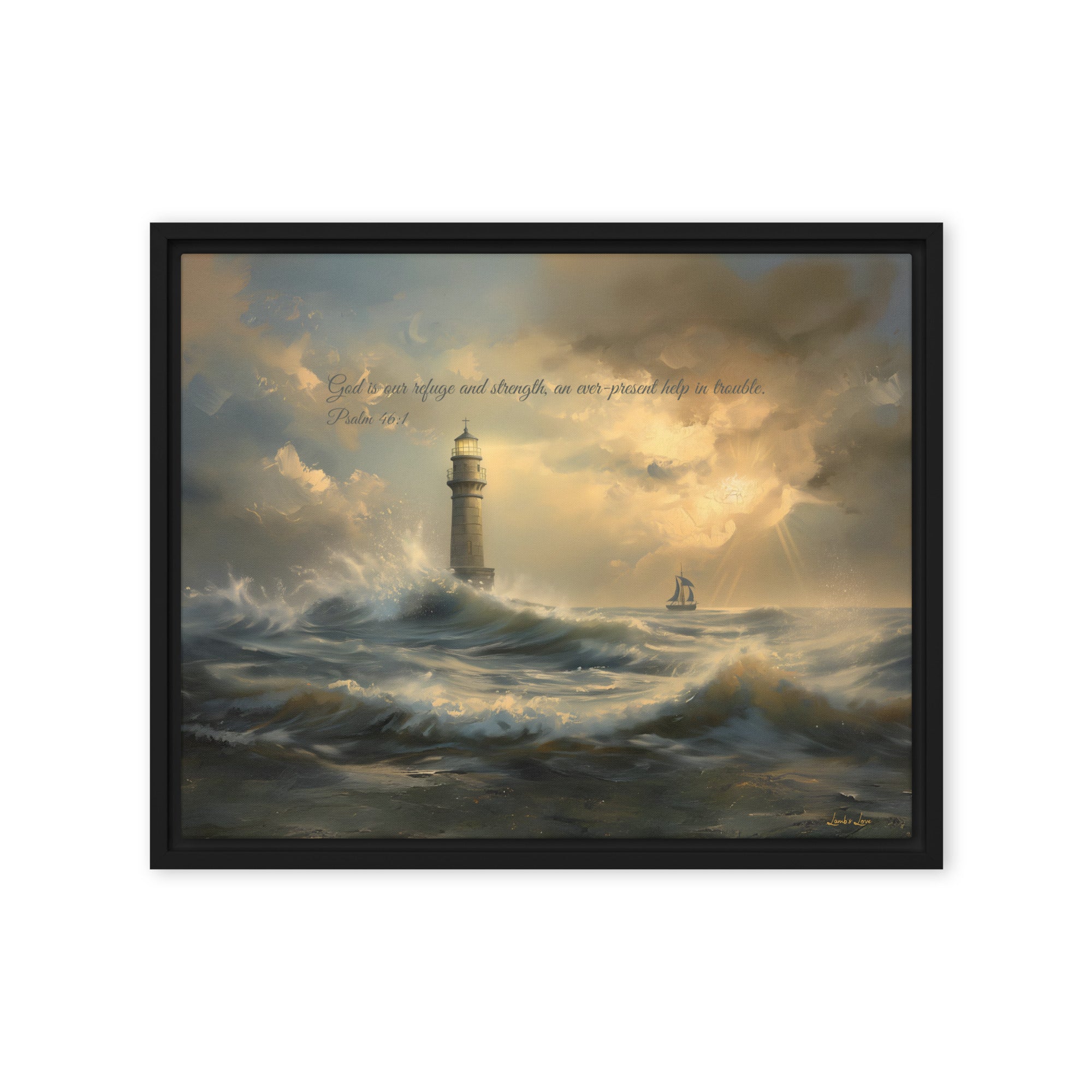 God is Our Refuge and Strength, Framed Canvas - Lamb’s Love