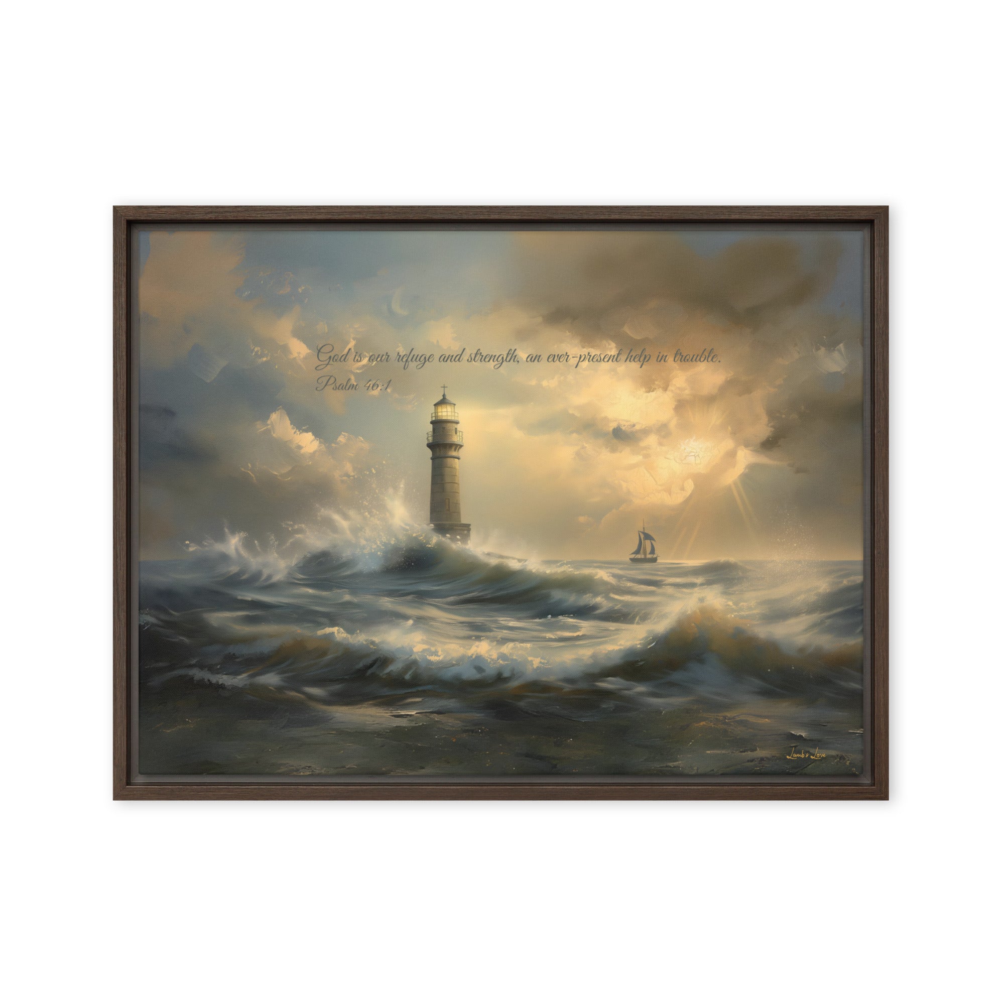 God is Our Refuge and Strength, Framed Canvas - Lamb’s Love