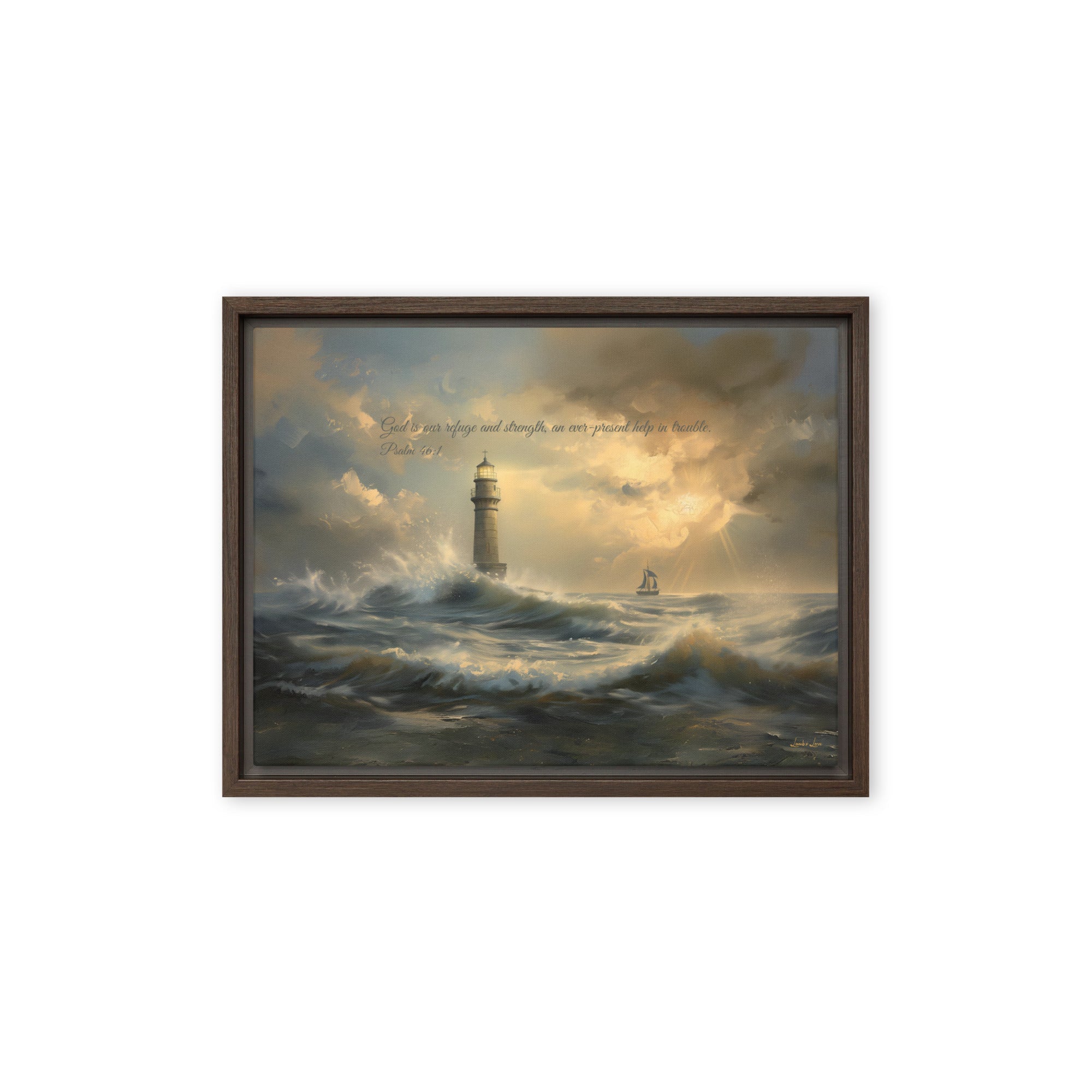 God is Our Refuge and Strength, Framed Canvas - Lamb’s Love