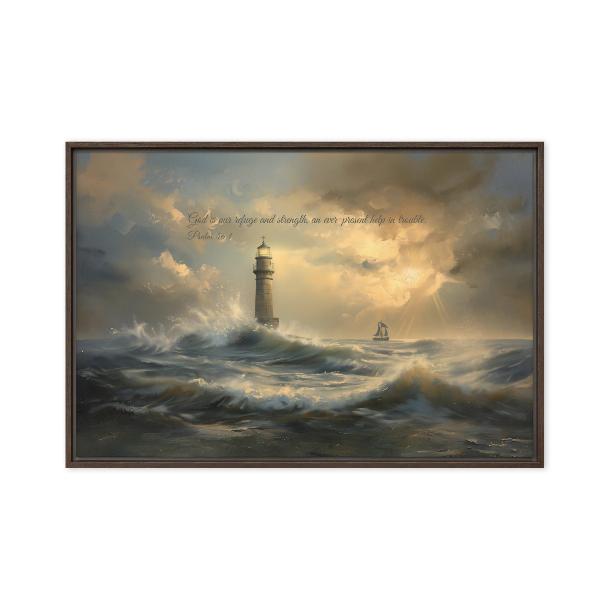 God is Our Refuge and Strength, Framed Canvas - Lamb’s Love