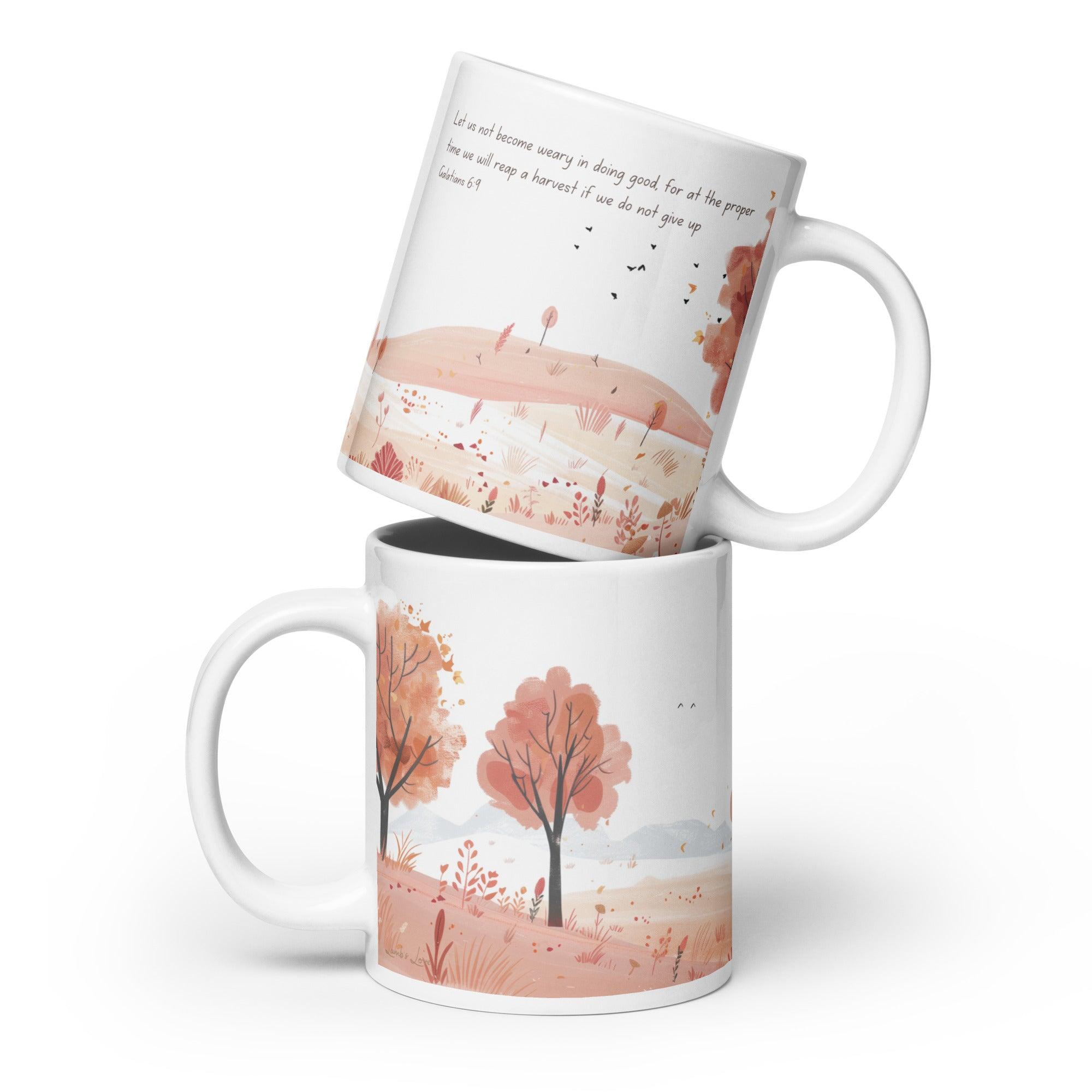 God's Grace in Four Seasons - Autumn, White Interior Mug - Lamb’s Love