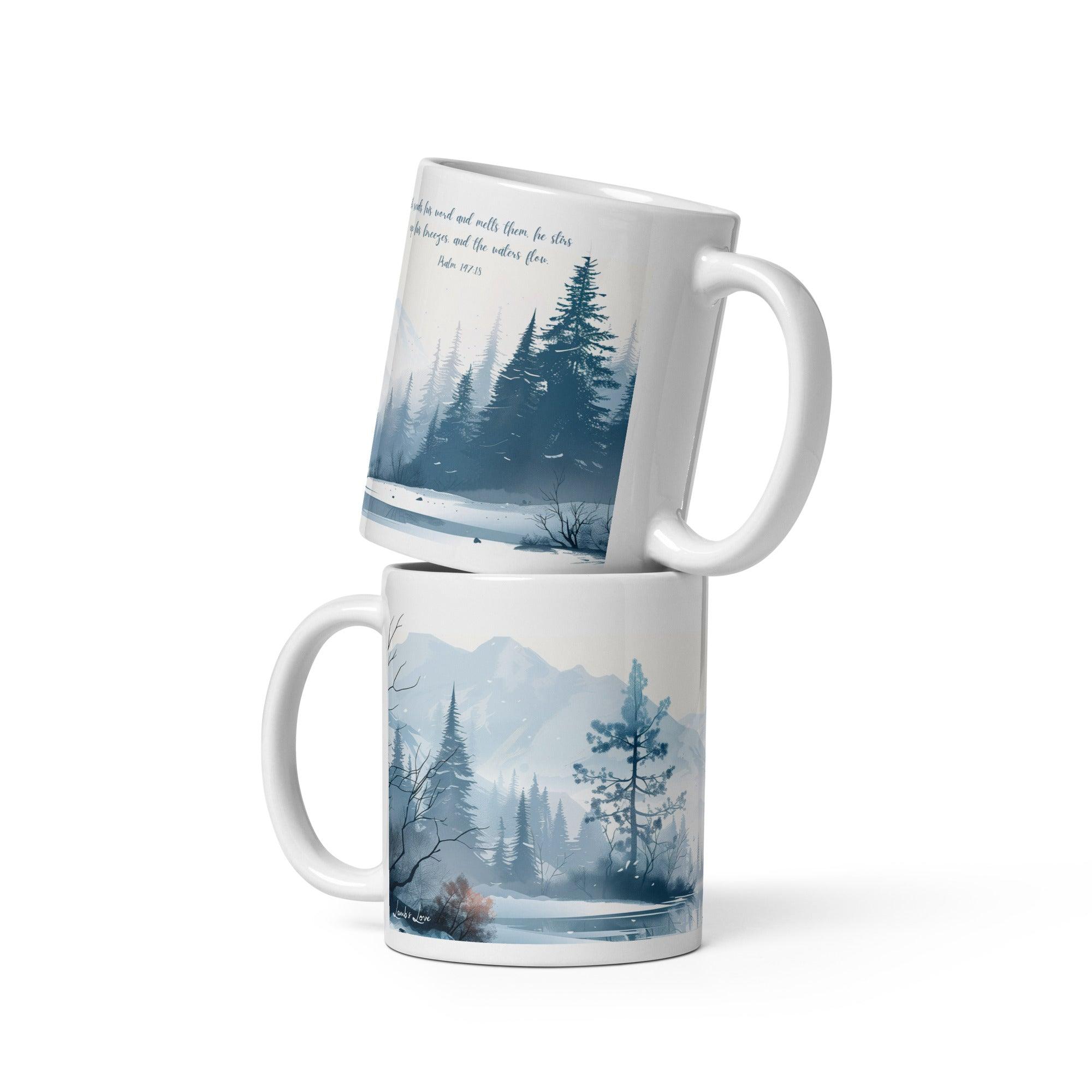 God's Grace in Four Seasons - Winter, White Interior Mug - Lamb’s Love