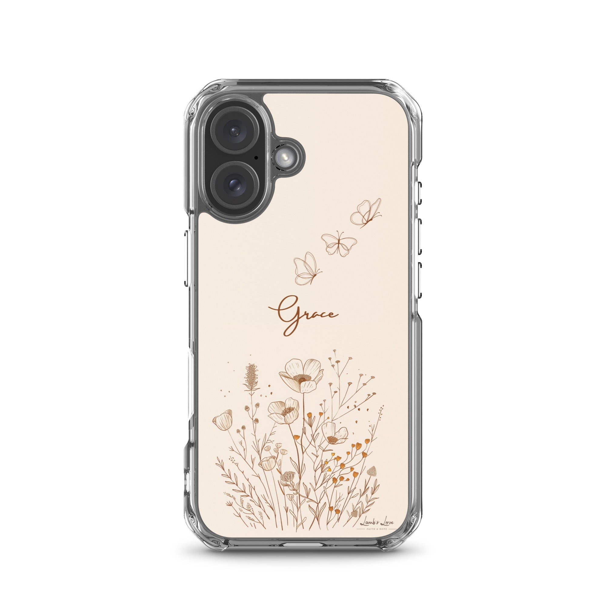 Grace, Clear - edge Case for iPhone - Lamb’s Love